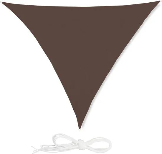 Schaduwdoek driehoek - zonnezeil - zonneluifel waterafstotend uv-bestendig bruin 5 x 5 x 5 m
