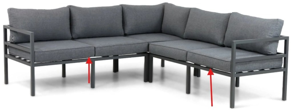 Hoek loungeset 6 personen Aluminium Grijs Lifestyle Garden Furniture Altino