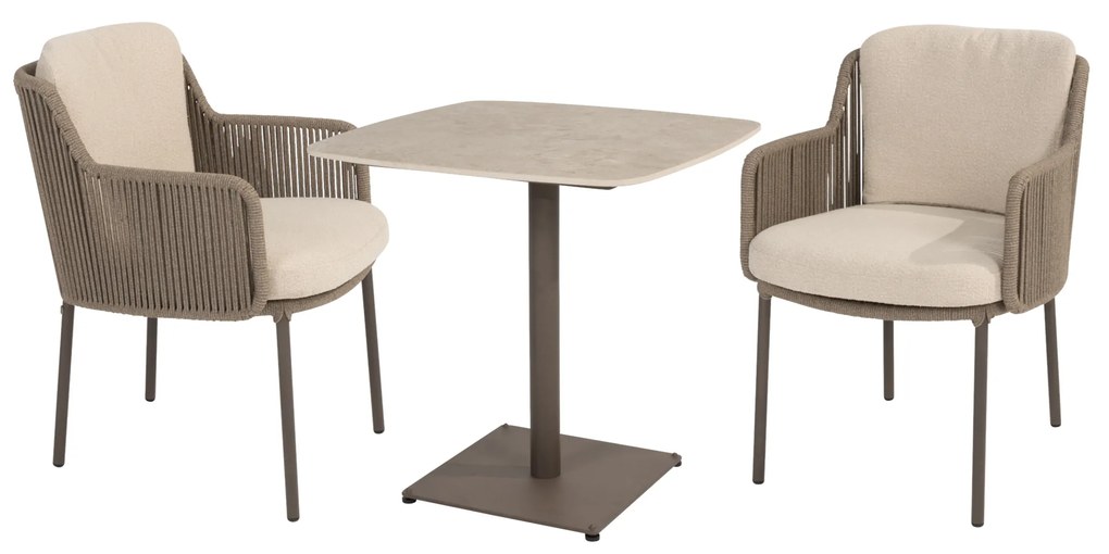 Vermont Bernini dining set 75x75xH75 cm 3 delig keramisch terre 4 Seasons Outdoor