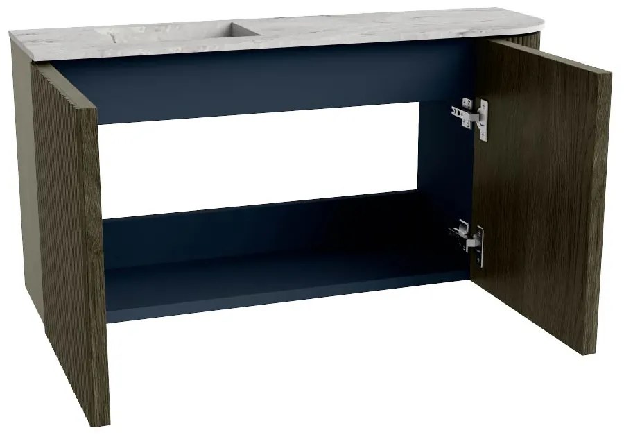 Mondiaz Joya DLux 80cm toiletmeubel ronding rechts shadow met wastafel faye links 1 kraangat glace