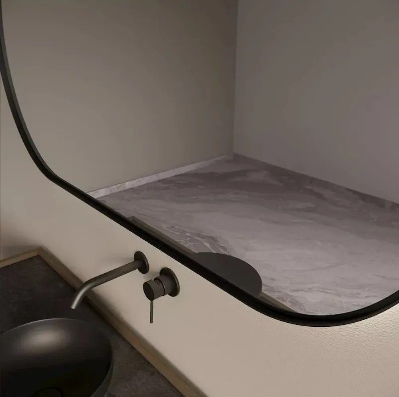 Gliss Design Aura spiegel met LED-verlichting 120x70cm mat zwart