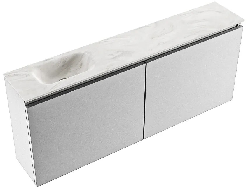 Mondiaz Ture DLux toiletmeubel 120cm plata met wastafel ostra links met kraangat