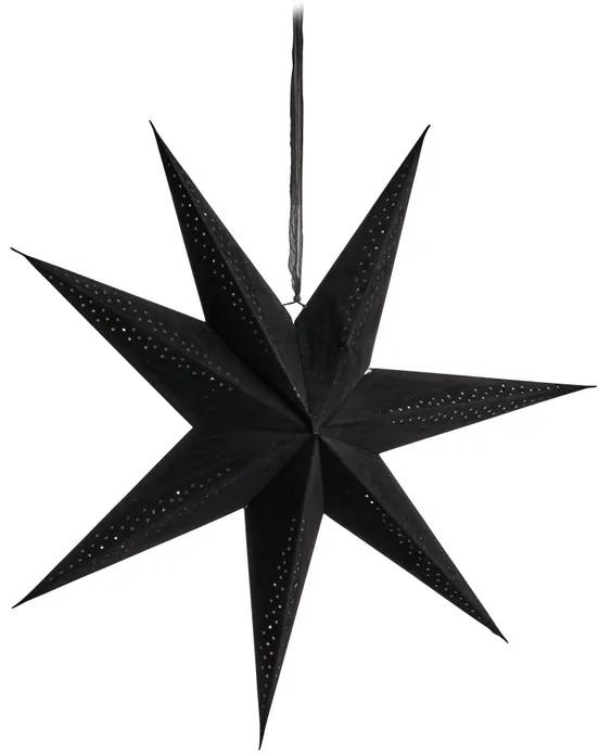 Kerstster velvet met led - zwart - 60 cm