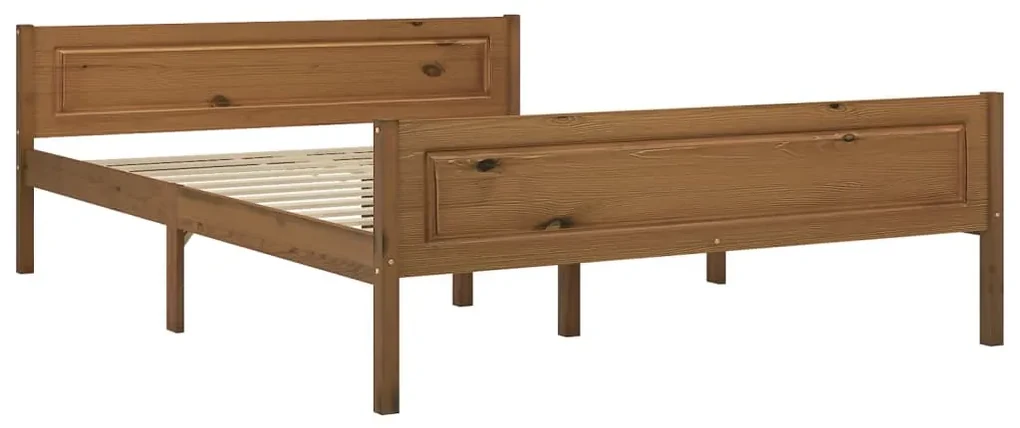 vidaXL Bedframe massief grenenhout honingbruin 140x200 cm