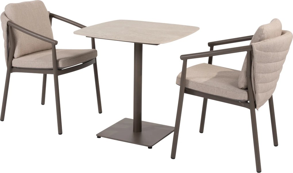 Vermont Barolo bistro dining tuinset 75x75xH75 cm 3 delig keramiek terre Taste 4SO