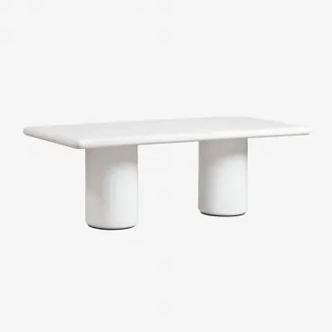Rechthoekige Eettafel 220x100 Cm In Namara Cement Wit - Sklum