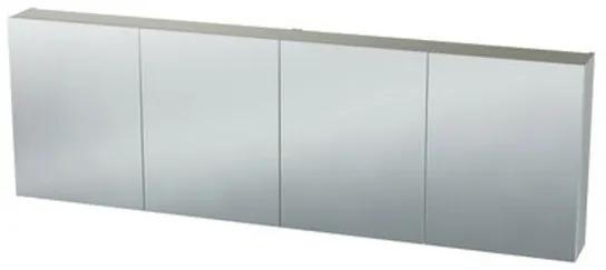 Nemo Spring Nebulo spiegelkast - 180x65x17.8cm - 4 deuren - glazen leggers - met stopcontact - zonder schakelaar - kleur: White Standard 20037006