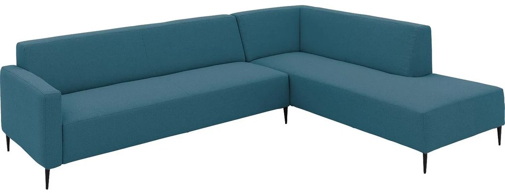 Goossens Key West blauw, stof, 3-zits, modern design met ligelement rechts