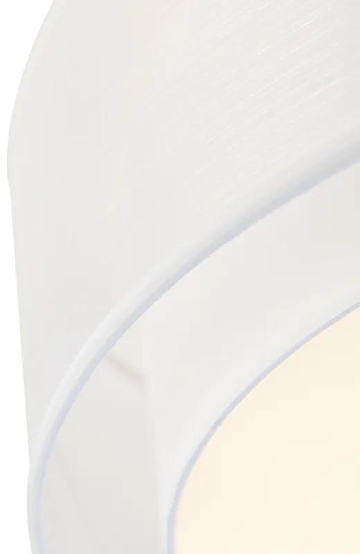 Stoffen Moderne plafonnière wit 50 cm 3-lichts - Drum Duo Modern E14 cilinder / rond Binnenverlichting Lamp