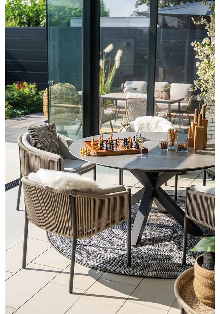 Garden Impressions Delvin tuinset 6-delig - Duuk tuintafel Ø150 cm