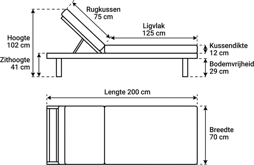 Lifestyle Garden Furniture Mateo Ligbed Met Kussen Loft/soft Grey Aluminium Taupe