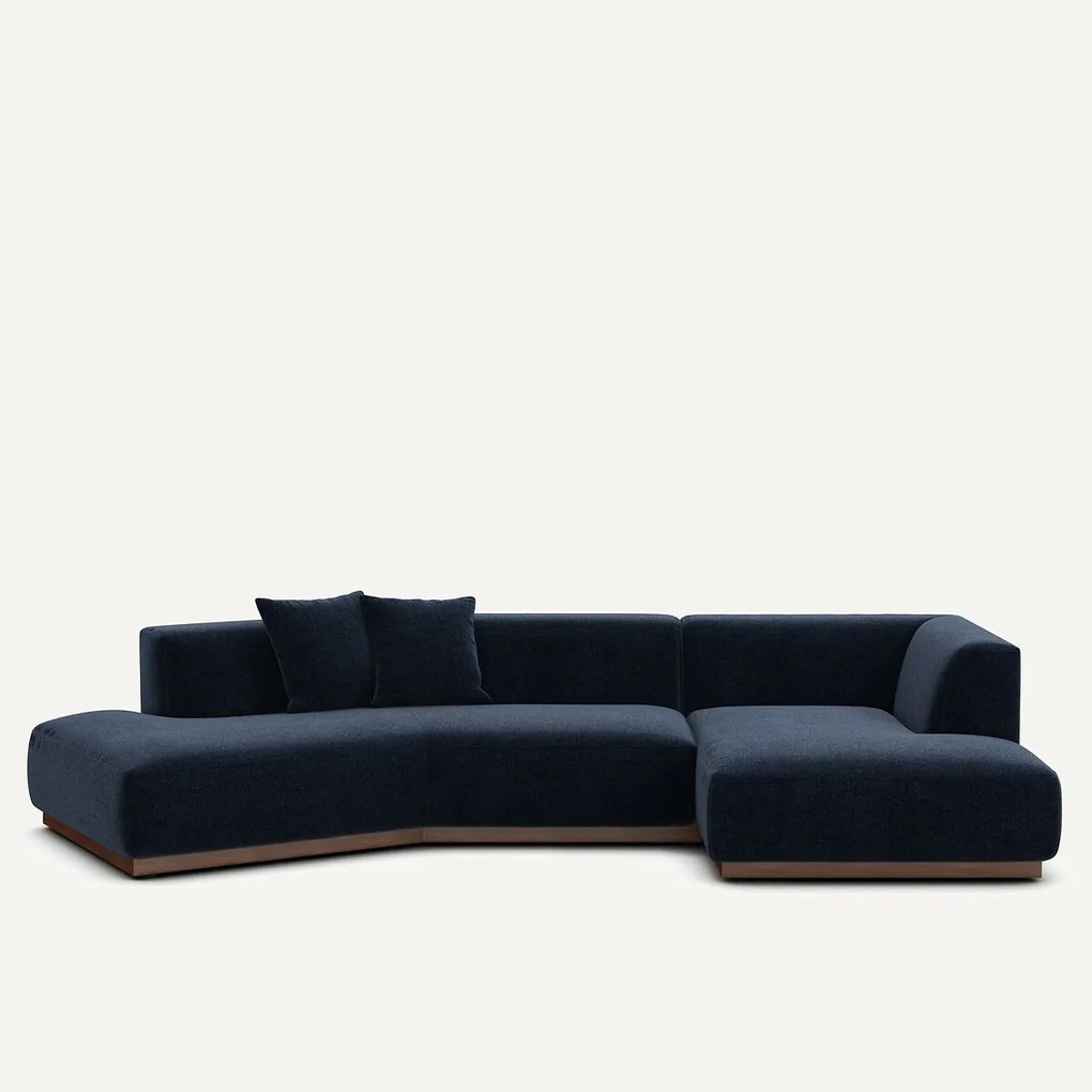 Rechter hoekbank in chenille fluweel, Jacopo