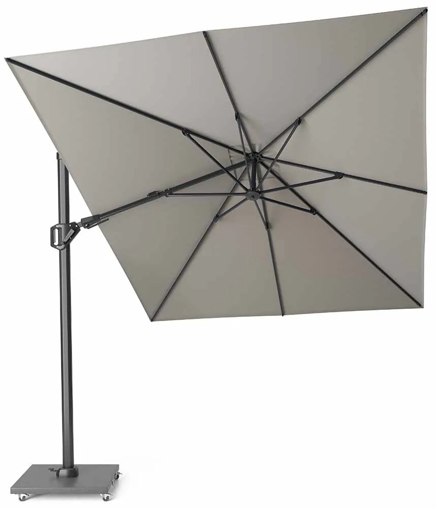 Zweefparasol  3.5x2.6m T2 premium (incl. voet en hoes) Grijs-antraciet Platinum Challenger