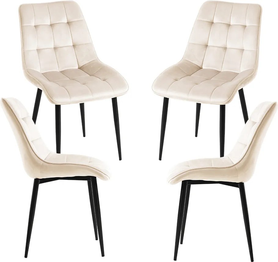 Pack 4 Cade Fluwelen Stoelen