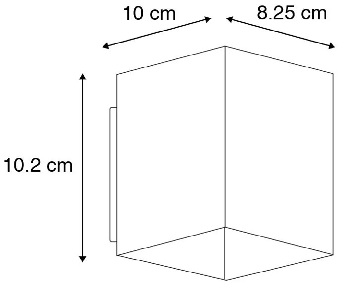 Set van 2 design wandlampen zwart en goud vierkant - Sola