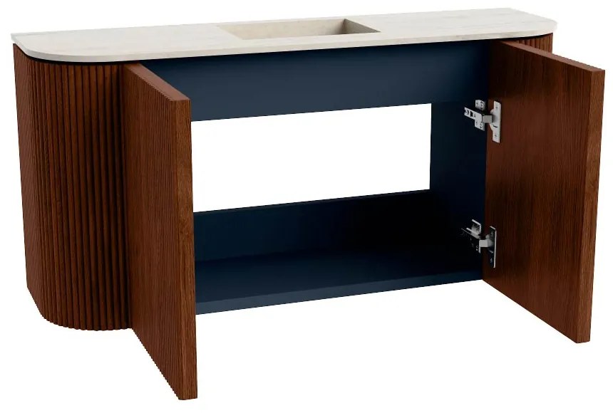 Mondiaz Joya DLux 85cm toiletmeubel ronding links/rechts ruby met wastafel faye midden 1 kraangat meli