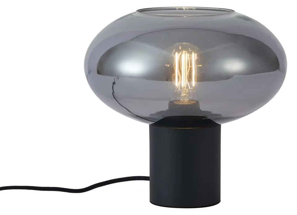 Design tafellamp zwart met smoke glas - Umbrella