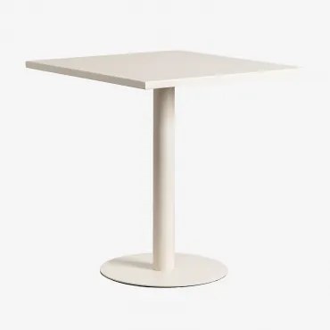 Vierkante Keukentafel 70x70 Cm In Metaal Mizzi Tapioca Beige - Sklum