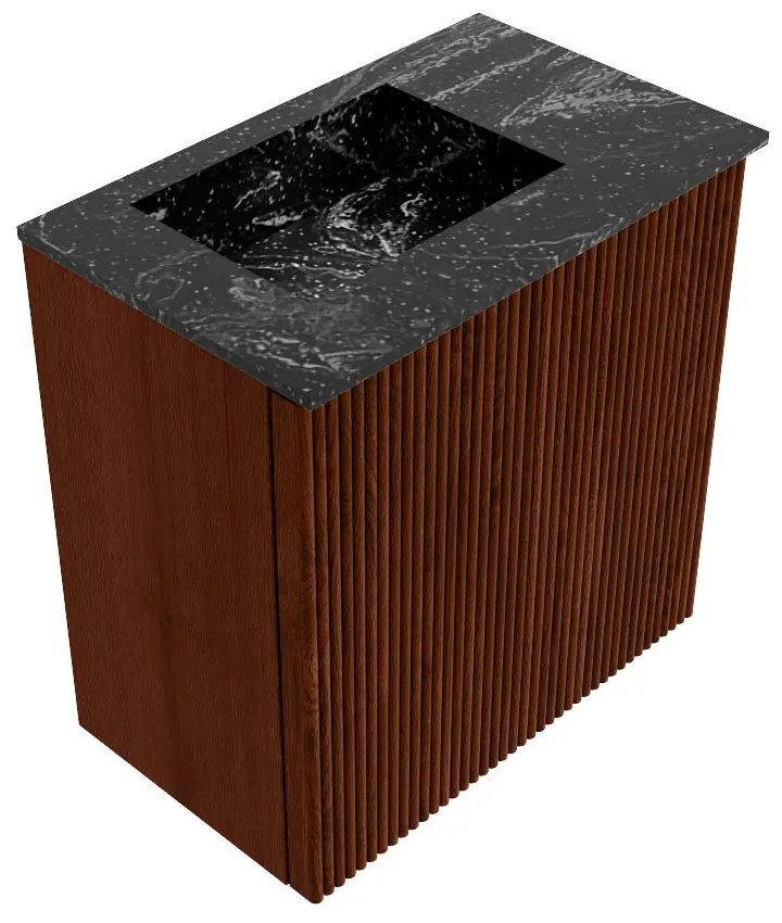 Mondiaz Joya DLux 40cm toiletmeubel ruby met wastafel faye links zonder kraangat lava