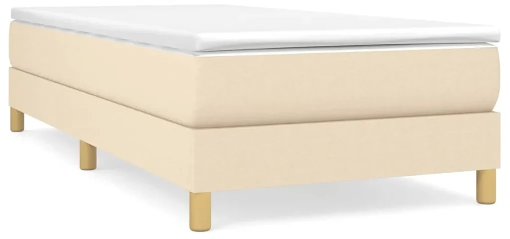 vidaXL Boxspringframe stof crèmekleurig 90x200 cm