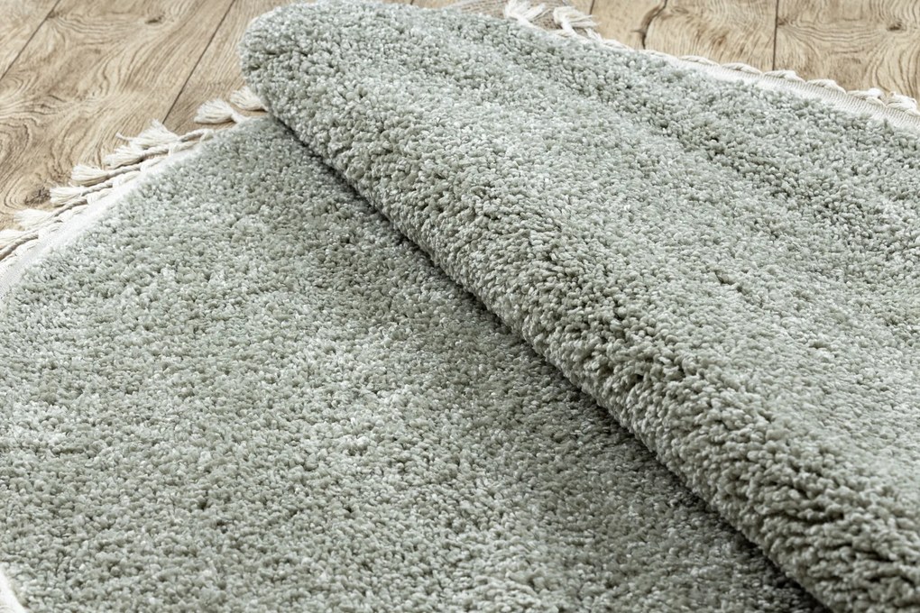 Tapijt BERBER 9000 ROND groenrand ,  Barber , marokkaanse shaggy