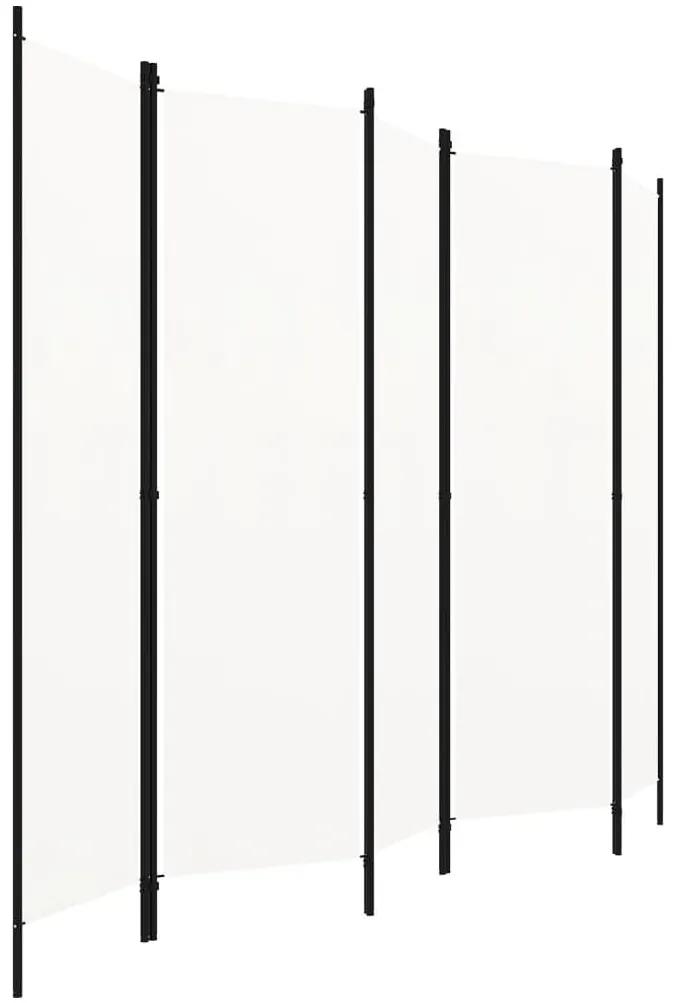 vidaXL Kamerscherm met 5 panelen 250x180 cm crèmewit