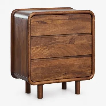 3-laden Commode 80x40 Cm Van Mangohout Gina Donker Handvat Hout - Sklum