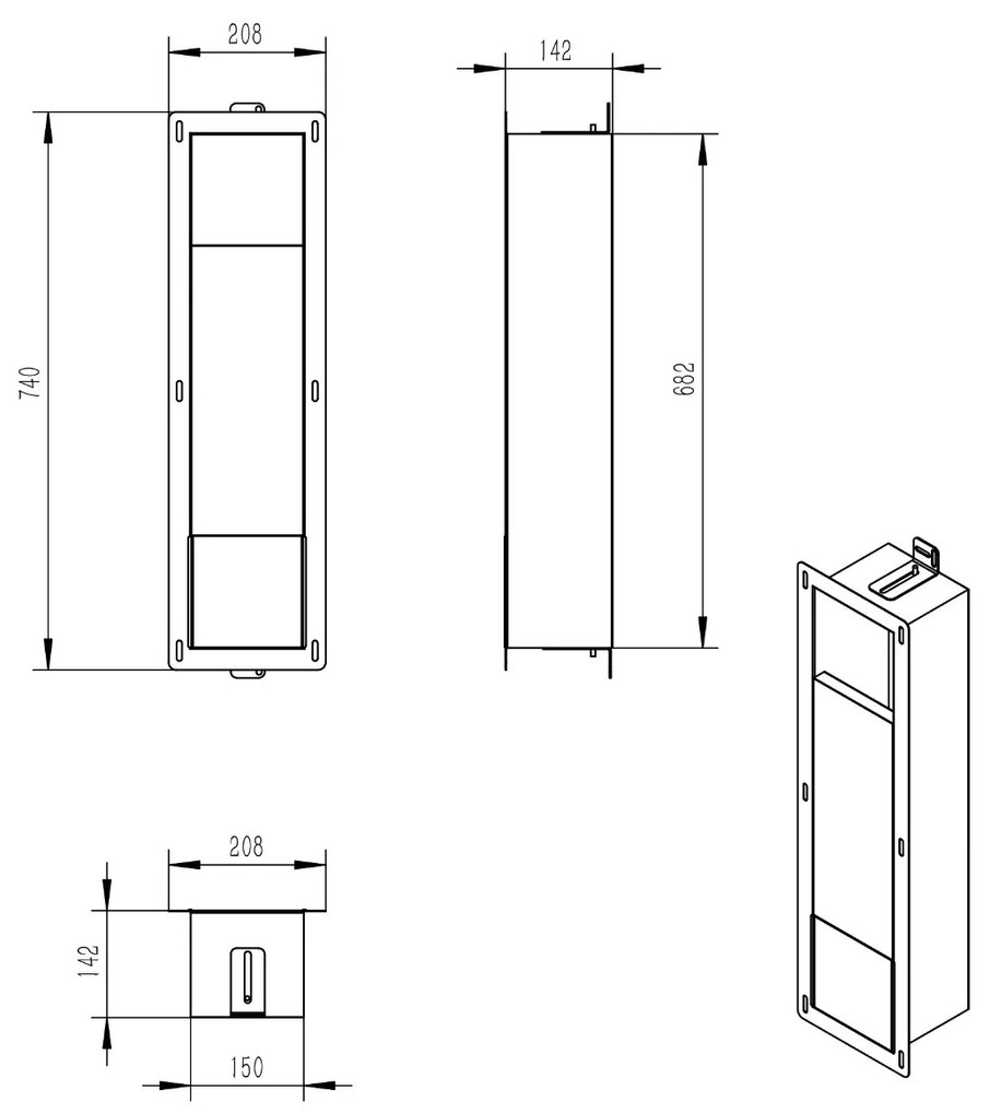 Mueller Mokri inbouw toiletrolhouder zonder klep met reserverolhouder gunmetal