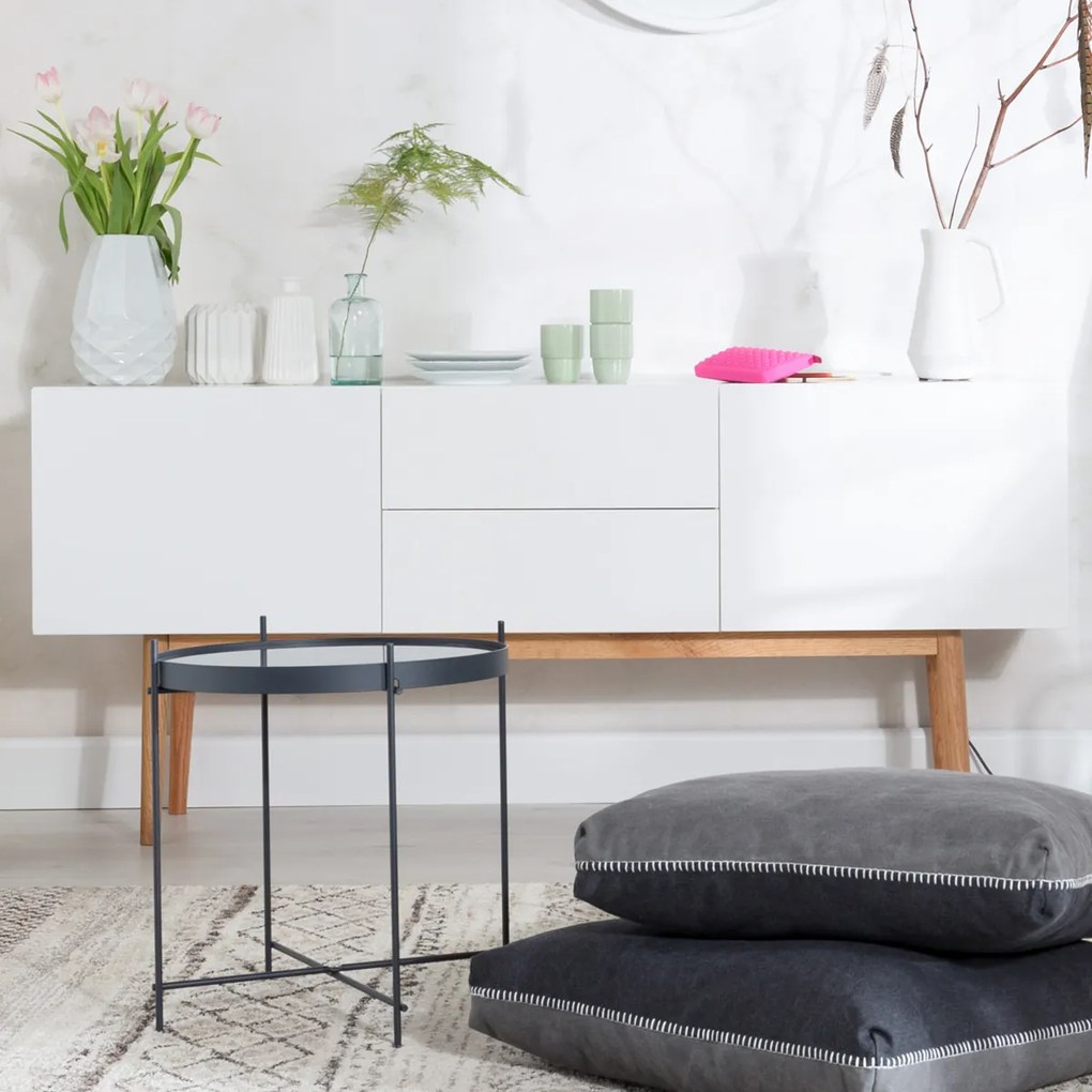 Zuiver High On Wood Hoogglans Dressoir Eiken 160 Cm - 160x40x71.5cm.