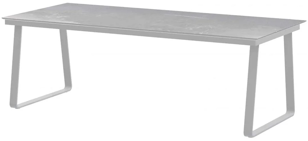 4 Seasons Outdoor Konos tafel frost grey met Goa keramisch blad lichtgrijs 220 cm SALE  Tuintafel    antraciet weerbestendig