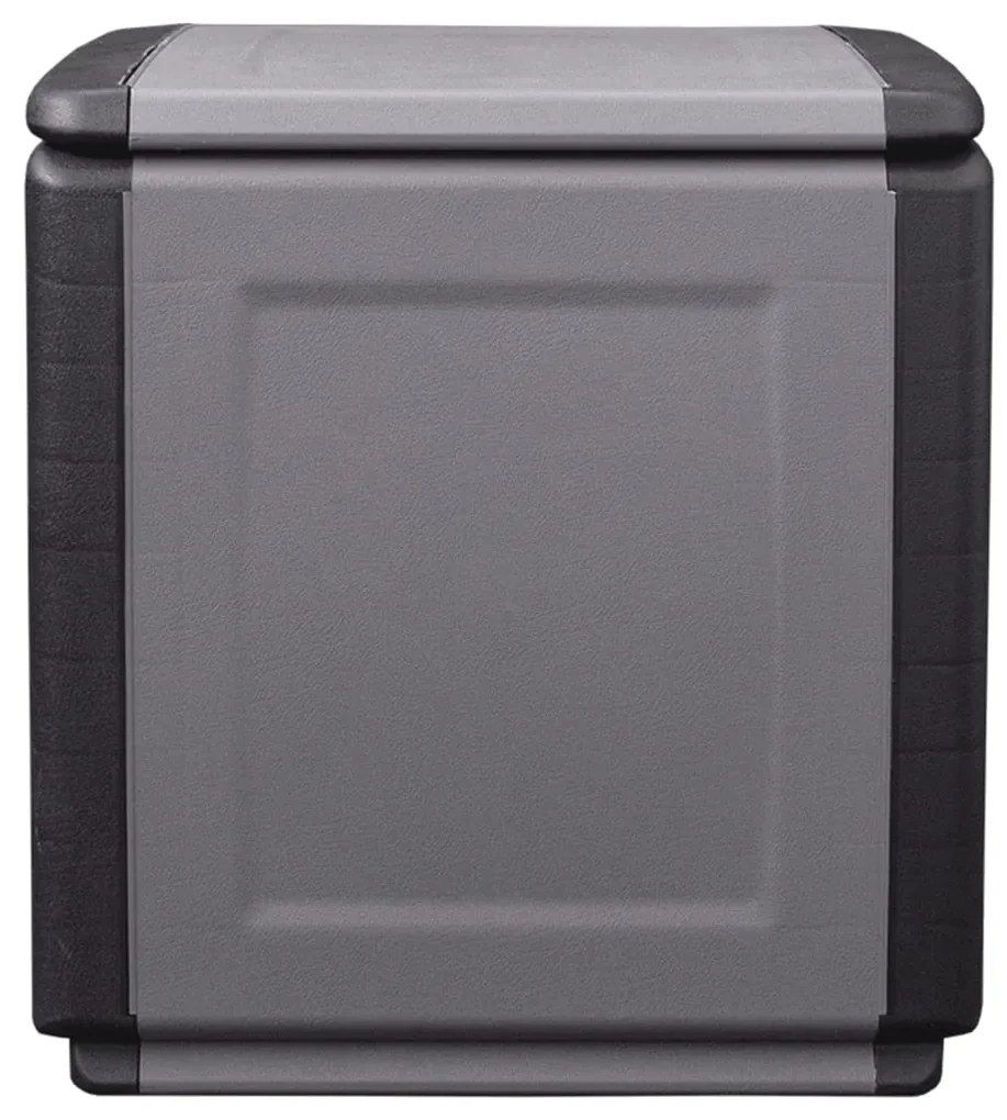 vidaXL Tuinbox 130 L 54x53x57 cm donkergrijs en zwart