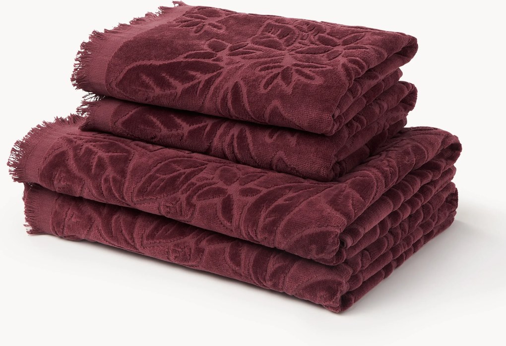 Fluwelen handdoekenset Rosaria, in verschillende setgroottes