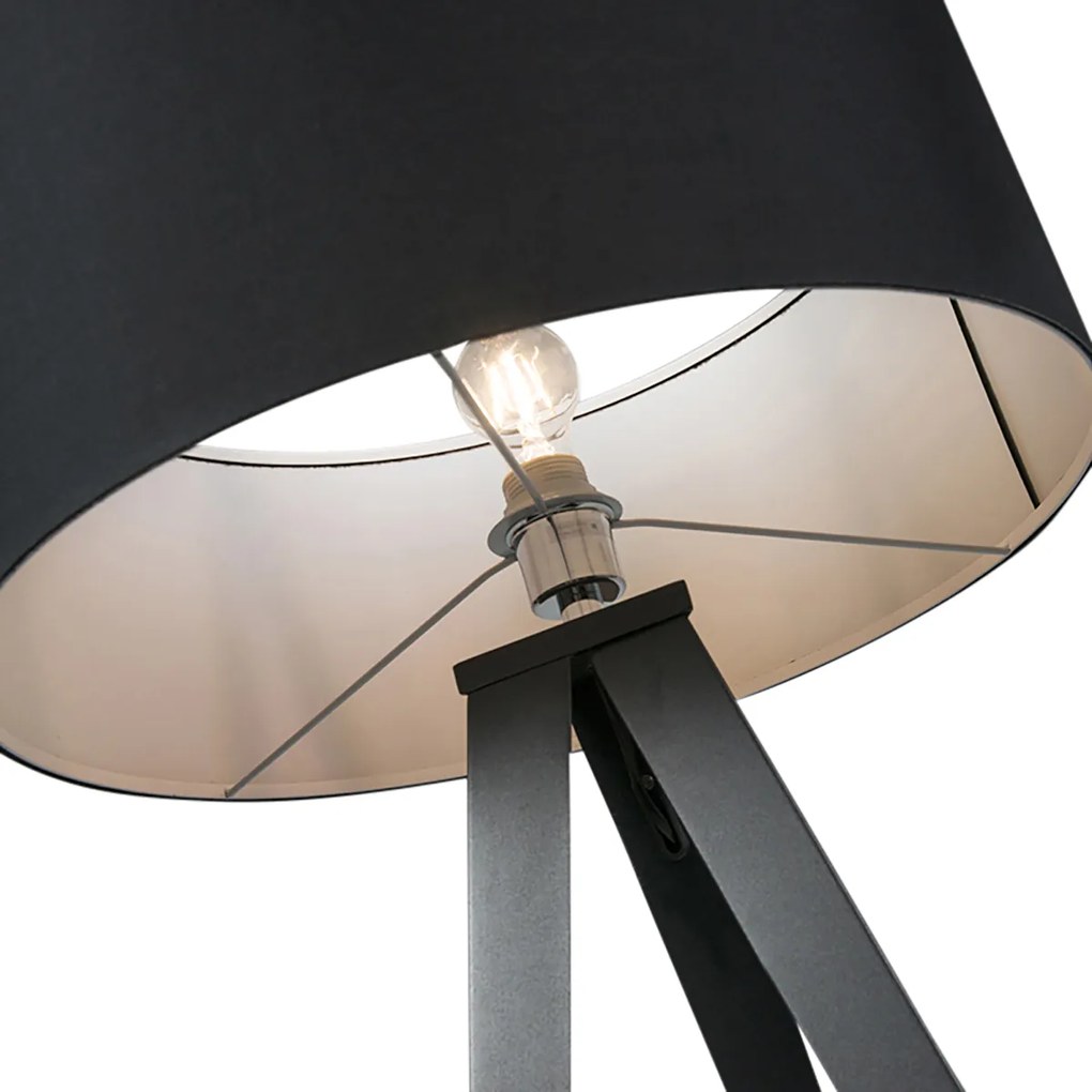 Smart vloerlamp met dimmer zwart met zwarte kap incl. Wifi A60 - Ilse Modern E27 Binnenverlichting Lamp