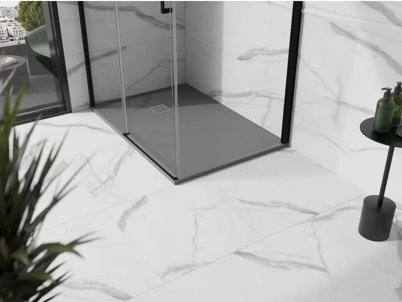 Mexen Stone+ rechthoekige composiet douchebak 120 x 100 cm, grijs-beton - 44611012