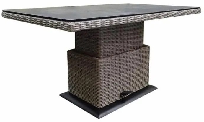 Miami lounge-diningtafel 130x75xH47-71 cm in hoogte verstelbaar grijs