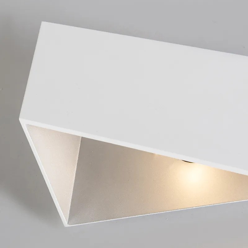 Design wandlamp wit met zilveren binnenkant - Fold