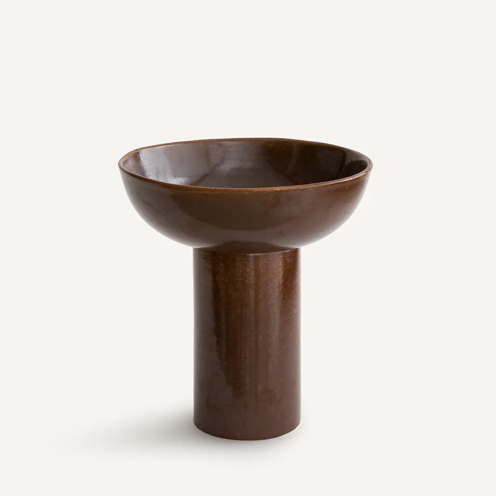 Geglazuurde keramische schaal op voet, SYENA