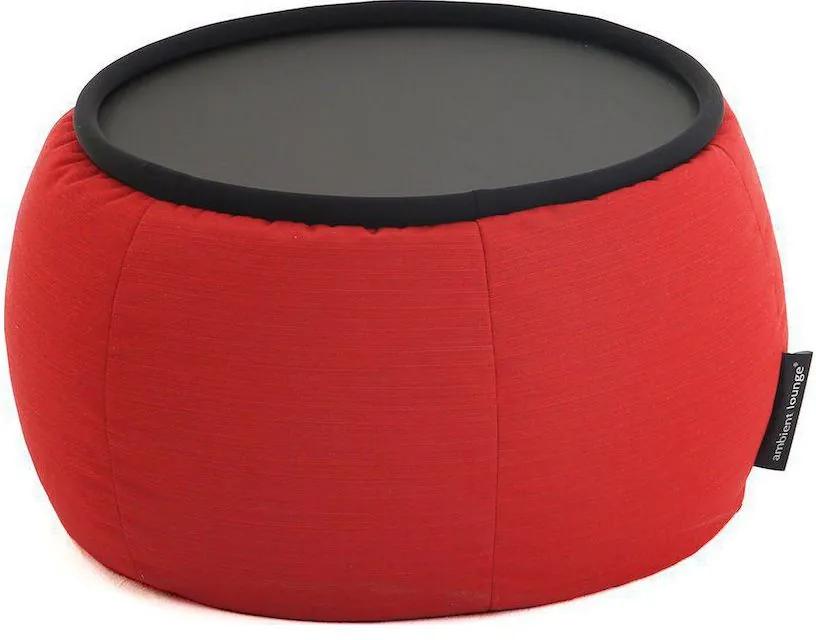 Ambient Lounge Outdoor Sunbrella Poef Versa Table - Crimson Vibe
