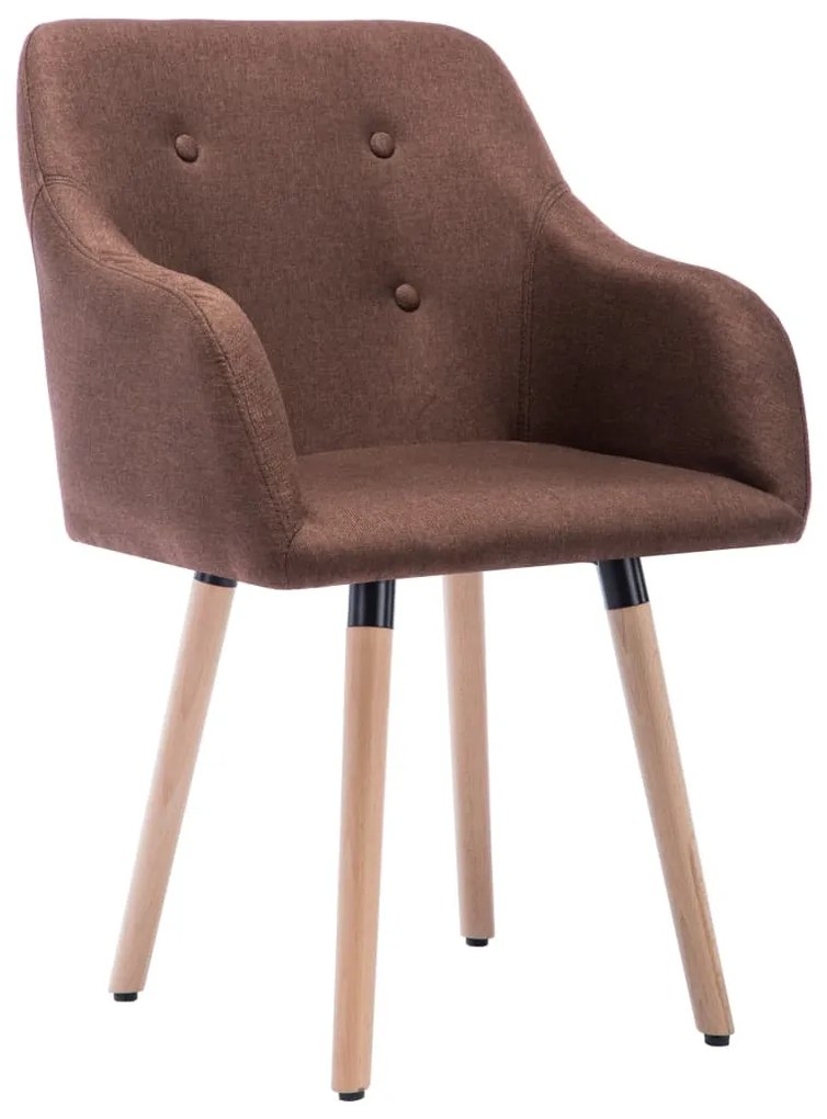 vidaXL Eetkamerstoelen 4 st stof bruin