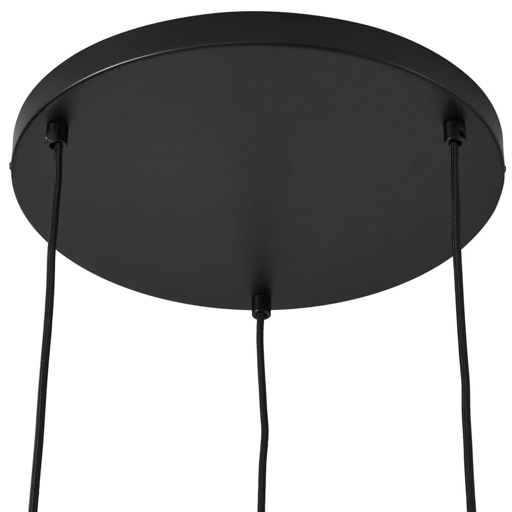 Retro hanglamp zwart met taupe 3-lichts - Felt