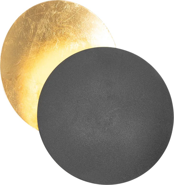 Smart wandlamp zwart met goud incl. Wifi G9 - Sunrise