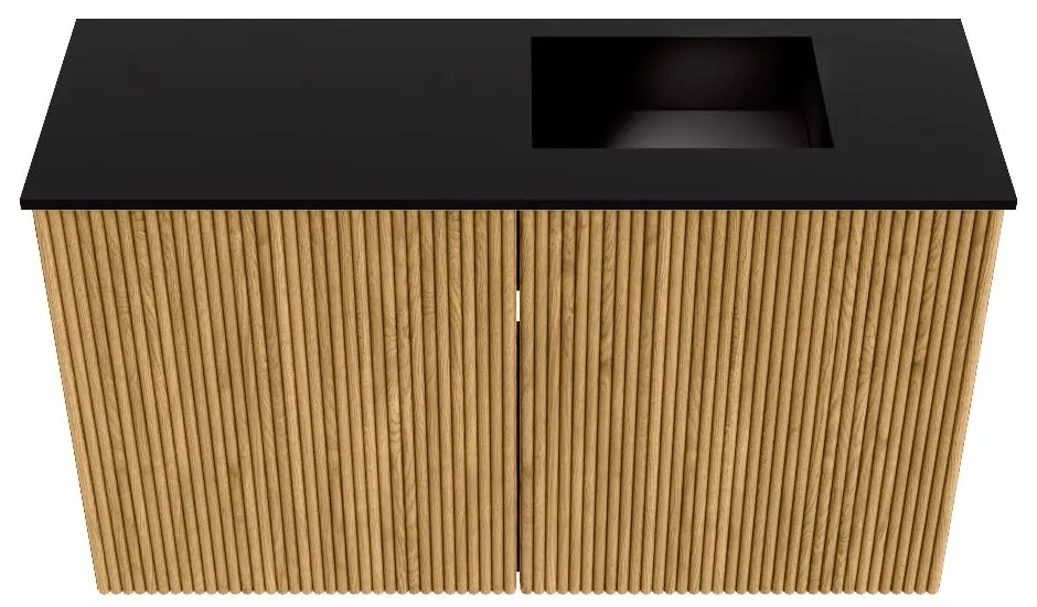 Mondiaz Joya 70cm toiletmeubel oak met wastafel faye rechts zonder kraangat urban