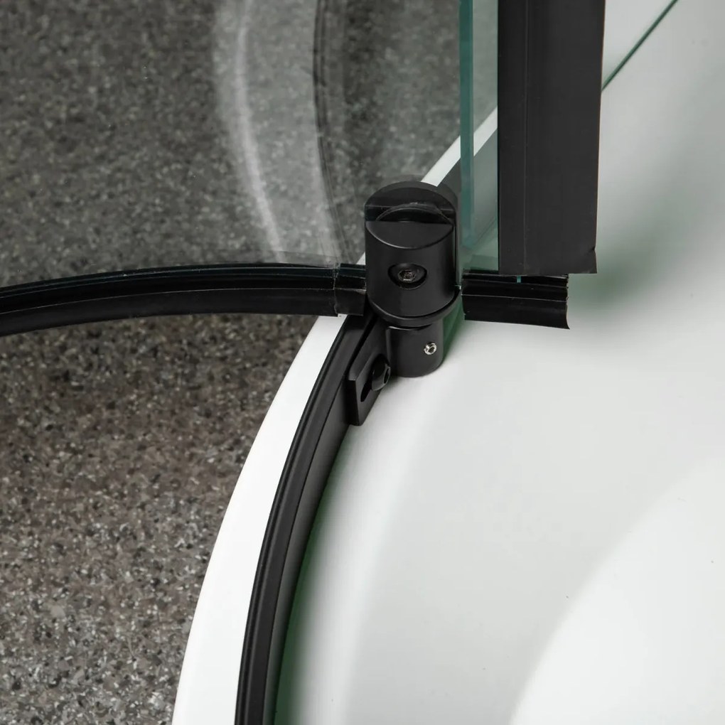 Kerra Splash douchecabine 89x89cm kwartrond inclusief douchebak zwart mat