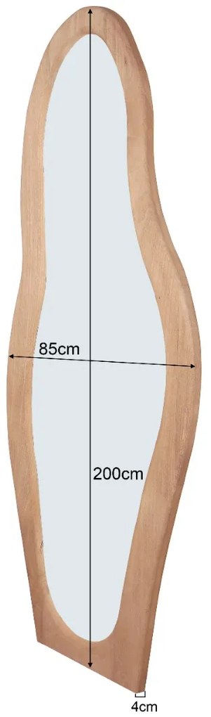 Livingfurn Olivia staande spiegel organisch 200cm naturel