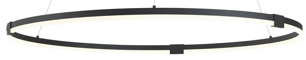 Design hanglamp zwart 120cm incl. LED 3-staps dimbaar - Anello Design rond Binnenverlichting Lamp