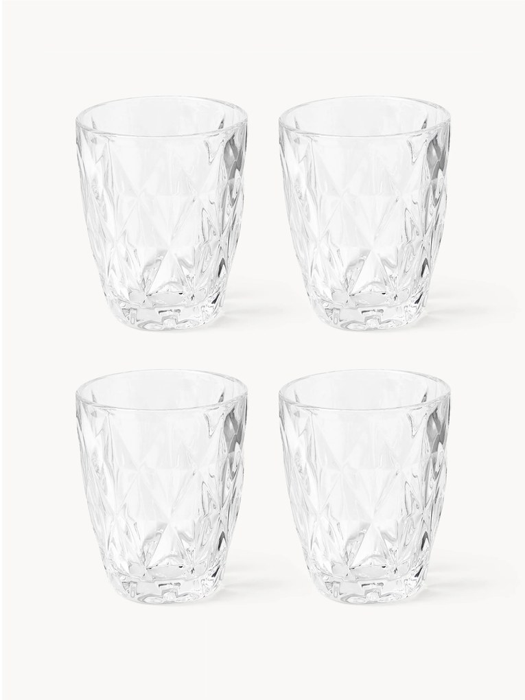 Waterglazen Colorado met structuurpatroon, 4-delig