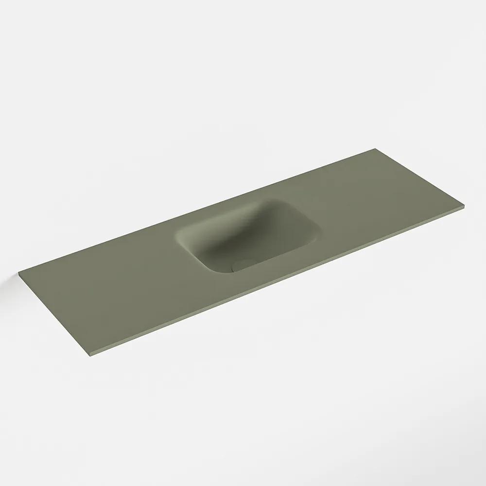 MONDIAZ LEX Army solid surface inleg wastafel voor toiletmeubel 90cm. Positie wasbak midden