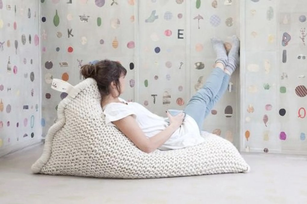Zilalila Nest Gebreide Beanbag - White