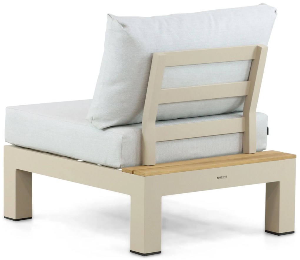 Loungeset 6 personen Aluminium/Teak Taupe Lifestyle Garden Furniture Vittoria