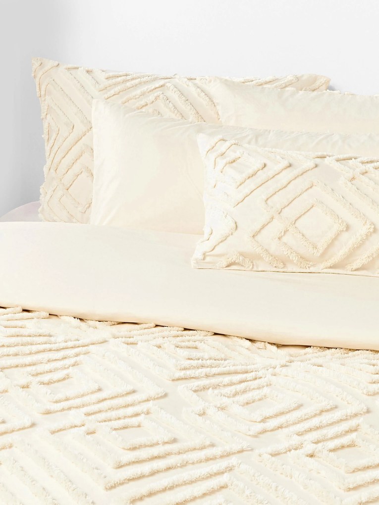 Perkal katoenen dekbedovertrek Phil met getufte design